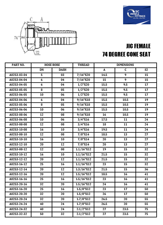 A0253 - Stem - JIC Female Swivel