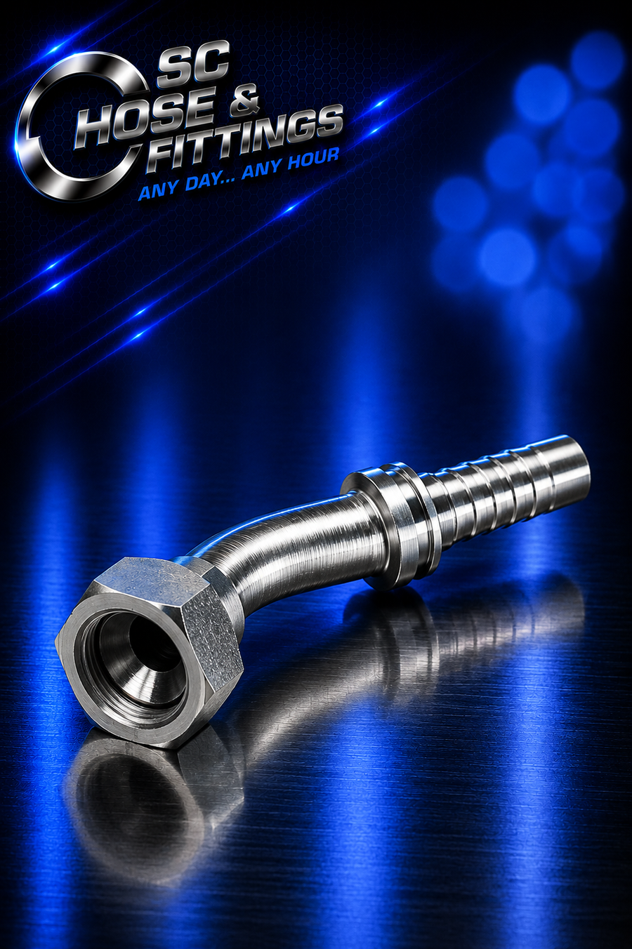 J0218 - JIS BSP Female Swivel 45* 60* Cone
