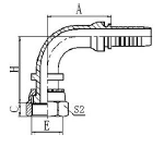 J0289 - Stem Swept 45*- ORFS Female Swivel