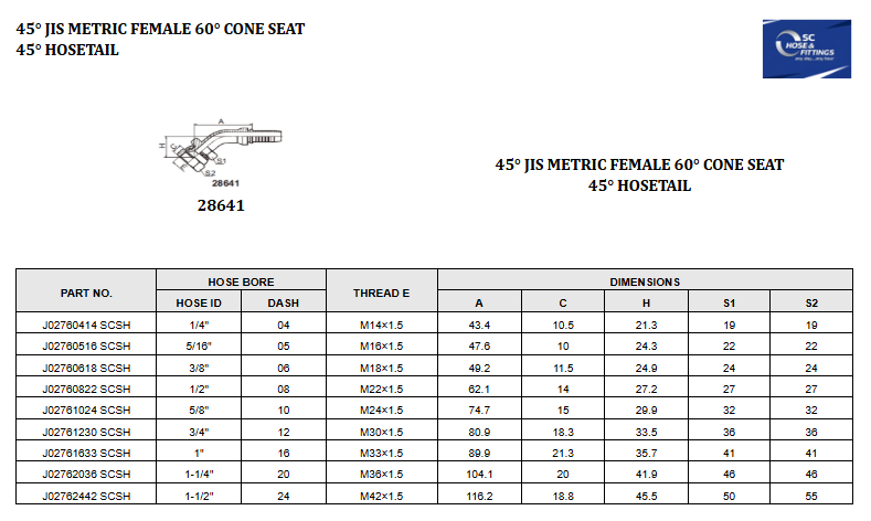 J0276 - Komatsu Female 45* 30* Cone
