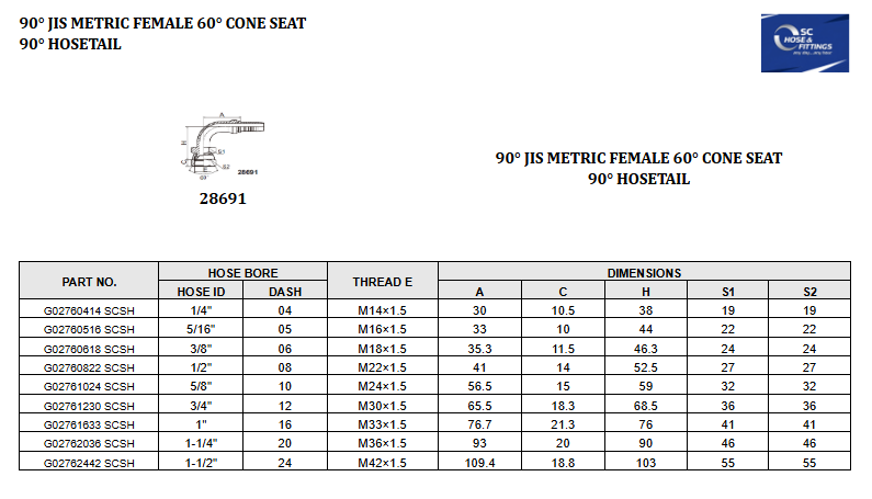 G0276 - Komatsu Female 90* 30* Cone
